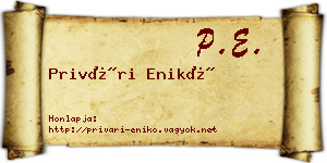 Privári Enikő névjegykártya